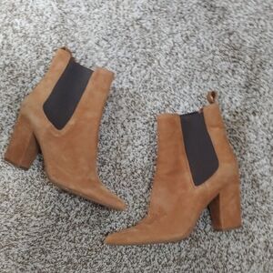 Steve Madden Ankle Boots Subtle Brown Suede Booties Women's Size 10